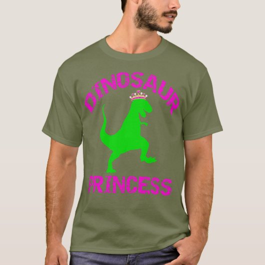 Dinosaurus Prinses - Meisjes Tiara Dino T-Rex T-shirt (Voorkant)