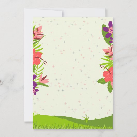 Dinosaurus Prinses Verjaardag Uitnodiging (Achterkant)