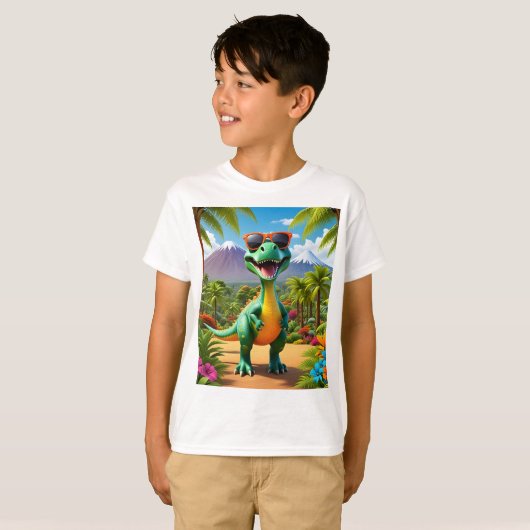 Dinosaurus print T-shirt (Voorkant volledig)