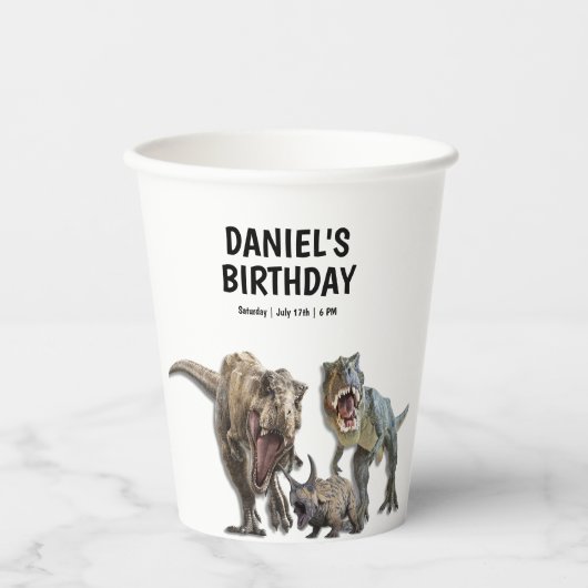 Dinosaurus Printable verjaardagsfeest, Dino Party Papieren Bekers (Voorkant)