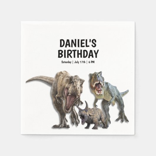 Dinosaurus Printable verjaardagsfeest, Dino Party Servet (Voorkant)