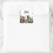 Dinosaurus Printable verjaardagsfeest, Dino Party Vierkante Sticker (Tas)