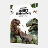 Dinosaurus Printable verjaardagsfeest, T rex Verja Acryl Bord (Hoek)