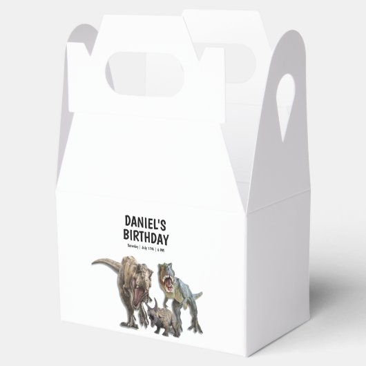 Dinosaurus Printable verjaardagsfeest, T rex Verja Bedankdoosjes (Geopend)