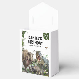 Dinosaurus Printable verjaardagsfeest, T rex Verja Bedankdoosjes