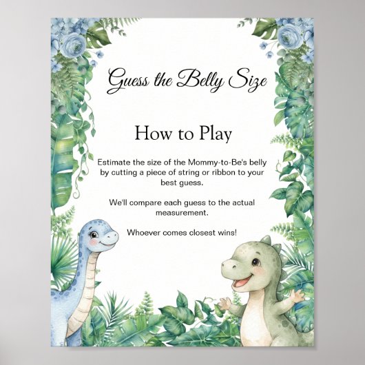 Dinosaurus Raad de Buikgrootte Spel Bord Poster (Voorkant)