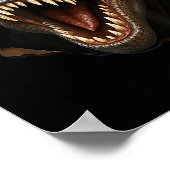 Dinosaurus Raptor Gescheurde Stof Grappig 3D Grafi Poster (Hoek)