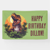Dinosaurus Rawr Verjaardagsbanner Spandoek (Horizontaal)