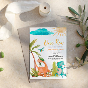 Dinosaurus Rex Een Uitnodiging Verjaardagsfeestje