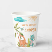 Dinosaurus Rex Verjaardagsfeestje Douche Papieren Bekers (Voorkant)