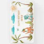 Dinosaurus Rex Verjaardagsteken Kinder Banner (Verticaal)