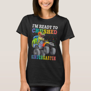Dinosaurus Riding Monster Truck IM Klaar om Ki te  T-shirt