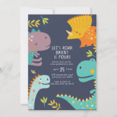 Dinosaurus Roar Boys Verjaardag Sinaasappel Kaart (Voorkant)