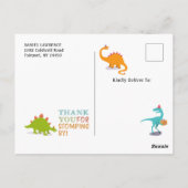 Dinosaurus Roar Chalkboard Verjaardag Foto Dank u Briefkaart (Achterkant)