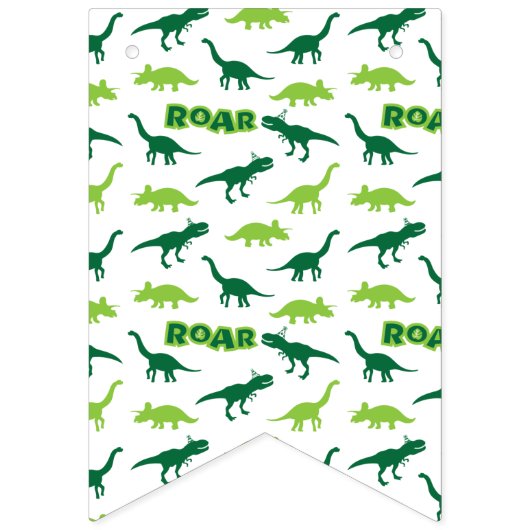 Dinosaurus Roar Verjaardagsbanner Vlaggetjes (Eerste vlag)