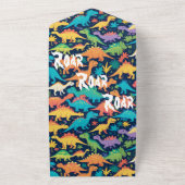 dinosaurus roarsome party all in one uitnodiging (Buitenkant)