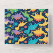 dinosaurus roarsome party all in one uitnodiging (Achterkant)