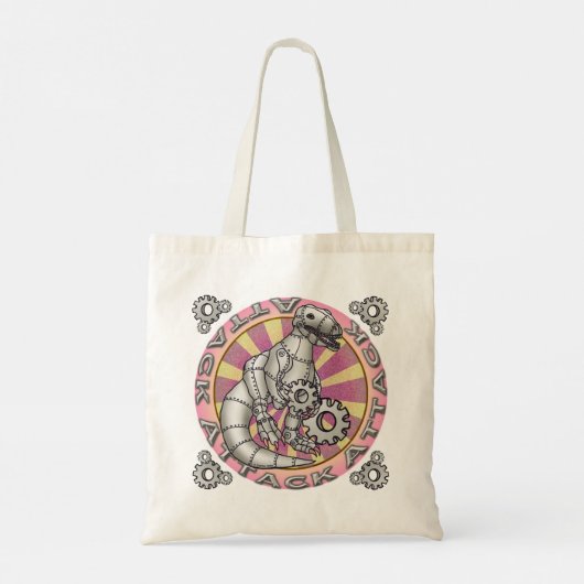 Dinosaurus Robot Boodschappentas Tote Bag (Achterkant)