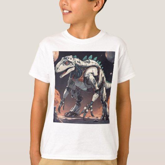 Dinosaurus Robot Buitenruimte T-shirt (Voorkant)