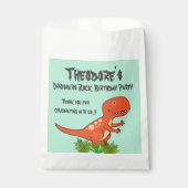 Dinosaurus Rock Verjaardagsfeest Bedankzakje (Voorkant)