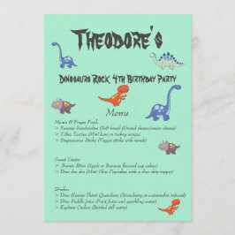 Dinosaurus Rock Verjaardagsfeest Menu