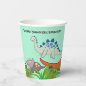 Dinosaurus Rock Verjaardagsfeest Papieren Bekers (Voorkant)