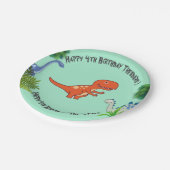 Dinosaurus Rock Verjaardagsfeest Papieren Bordje (Gekanteld)