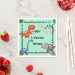 Dinosaurus Rock Verjaardagsfeest Servet