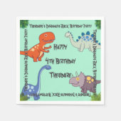 Dinosaurus Rock Verjaardagsfeest Servet (Voorkant)