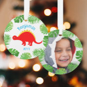 Dinosaurus Rode Stegosaurus Foto Keepsake Kerstmis Ornament