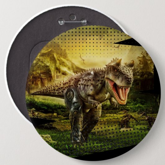dinosaurus ronde button 6,0 cm (Voorkant /achterkant)