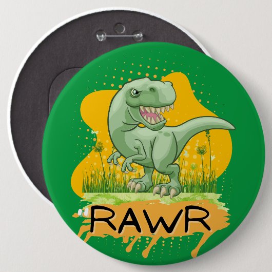 dinosaurus ronde button 6,0 cm (Voorkant /achterkant)