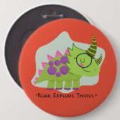 dinosaurus ronde button 6,0 cm (Voorkant /achterkant)
