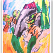 Dinosaurus rotsen  sticker (Voorkant)