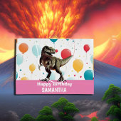 Dinosaurus roze partij ballonnen groot cadeauzakje