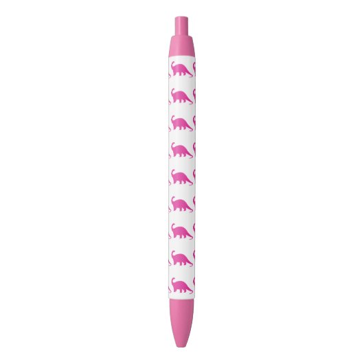 Dinosaurus roze patroon blauwe inkt pen (Voorkant Verticaal)