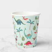 Dinosaurus Schattig blauw Kinder Papieren Bekers (Voorkant)