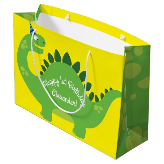 Dinosaurus Schattige 1e Verjaardag Gift Bag Groot Cadeauzakje