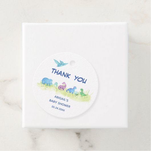 Dinosaurus Schattige Baby shower Dank u Bedankjes Labels (In situ)