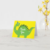 Dinosaurus Schattige Dank u 1e Verjaardag Kaarten (Gele Bloem)