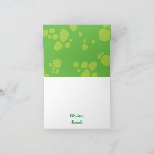 Dinosaurus Schattige Dank u 1e Verjaardag Kaarten (Binnen)