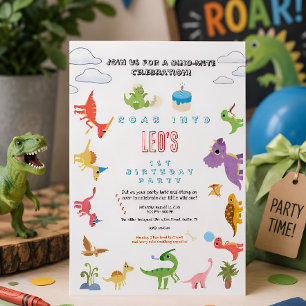 Dinosaurus / Schattige Dino Jongens Verjaardagsuit Kaart