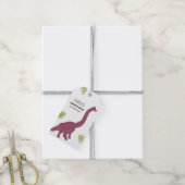Dinosaurus Schattige Dino Kind Verjaardagsfeest Fa Cadeaulabel (Met Touw)