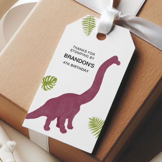 Dinosaurus Schattige Dino Kind Verjaardagsfeest Fa Cadeaulabel
