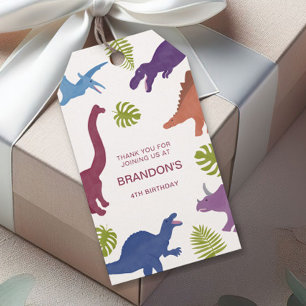 Dinosaurus Schattige Dino Kind Verjaardagsfeest Fa Cadeaulabel