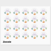 Dinosaurus Schattigee Waterverf Baby shower Ronde Sticker (Vel)