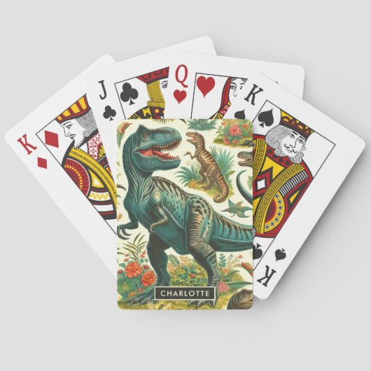  dinosaurus schilderij pokerkaarten (Achterkant)