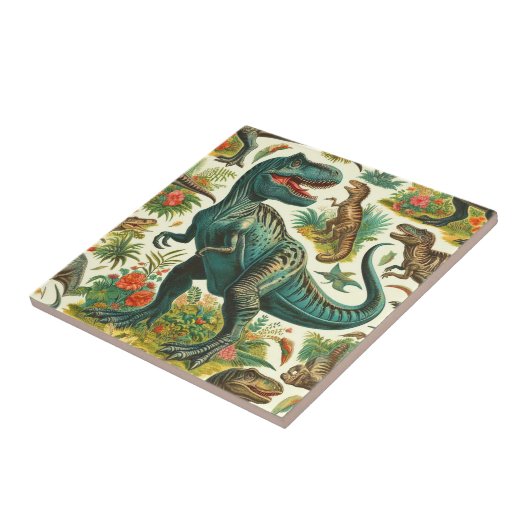 dinosaurus schilderij tegeltje (Zijkant)