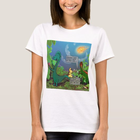 Dinosaurus Selfie Dames Funny Comic T-shirt (Voorkant)