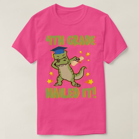 Dinosaurus Senior Dabbing 4e klas genageld het laa T-shirt (Design voorkant)
